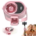 thumbnail image 1 of 2026 Car Clip on Air Conditioner Fan with Led Display, Portable Mini Cooling System for Auto Vehicle, Usb Rechargeable Battery Powered Gadget, 360° Rotation Adjustable 4 Speed Clip Fan (Pink), 1 of 6