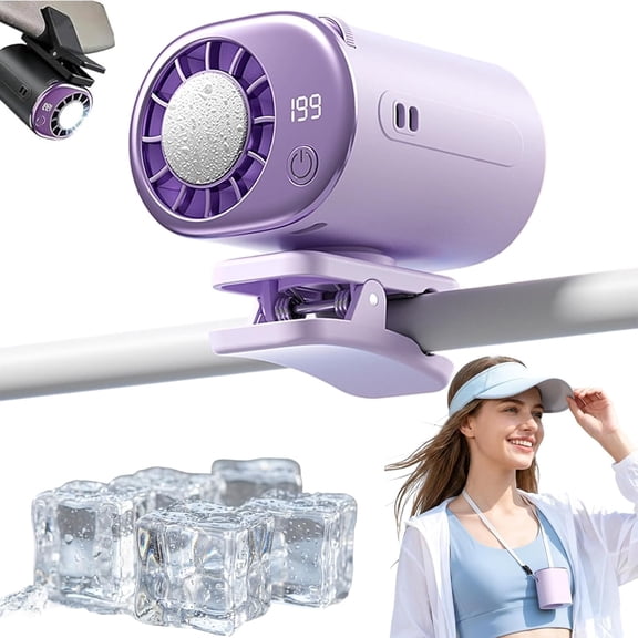 2026 Car Clip on Air Conditioner Fan, Portable Electric Air Conditioner for Cars & Trucks, Mini AC Fan That Blows Cold Air Like AC, USB Rechargeable Cooling System for Vehicle (C-1)