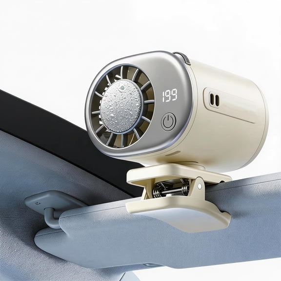 2026 Car Clip on Fan Air Conditioner with Led Display - 360° Rotation Stroller Mini Clip Fan Portable Personal Clip-On Air Conditioner for Shirt Silent Rechargeable Exhaust for Kitchen