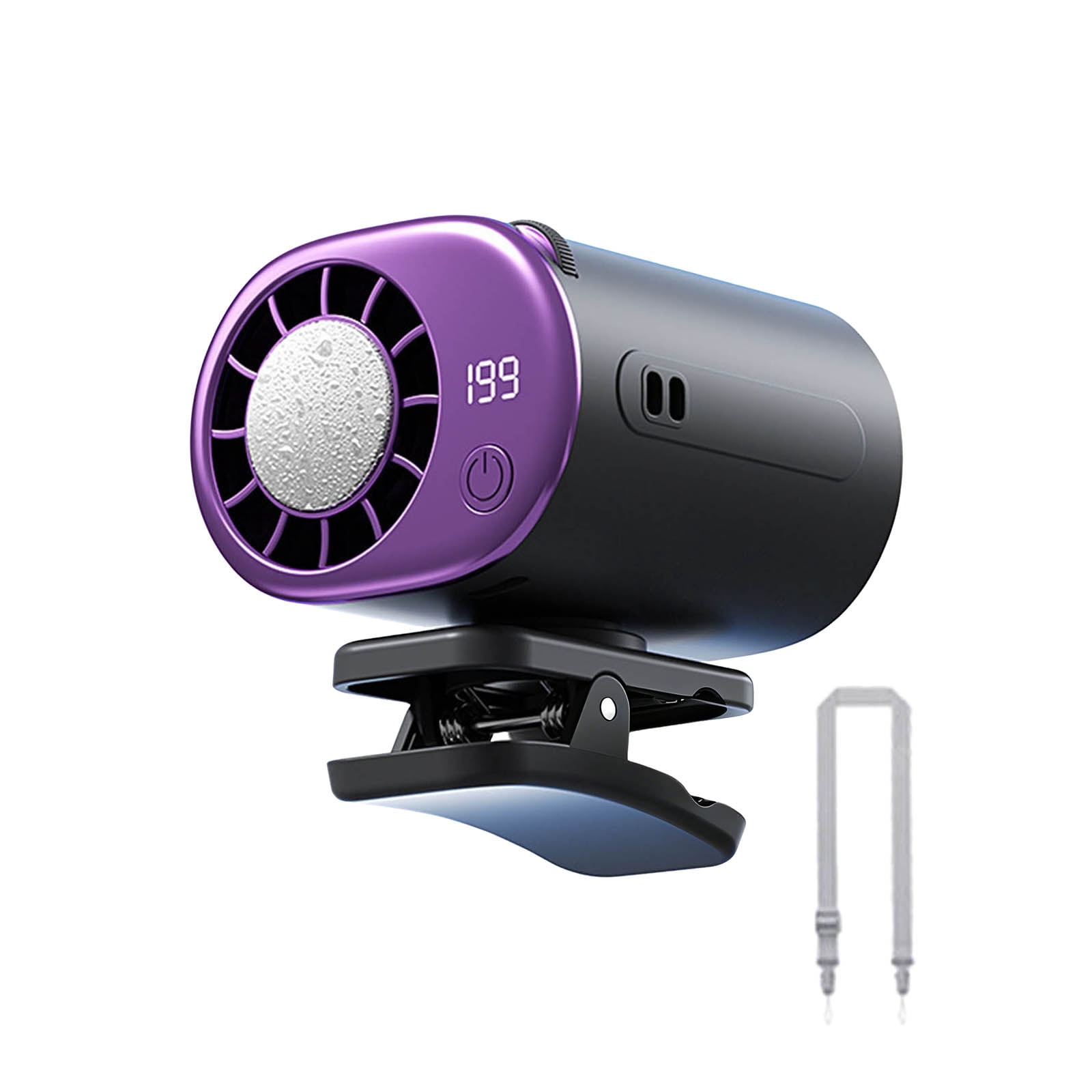 2026 Car Clip On Air Conditioner Fan LED Display 360 Rotation 199 Speeds Adjustable USB Rechargeable