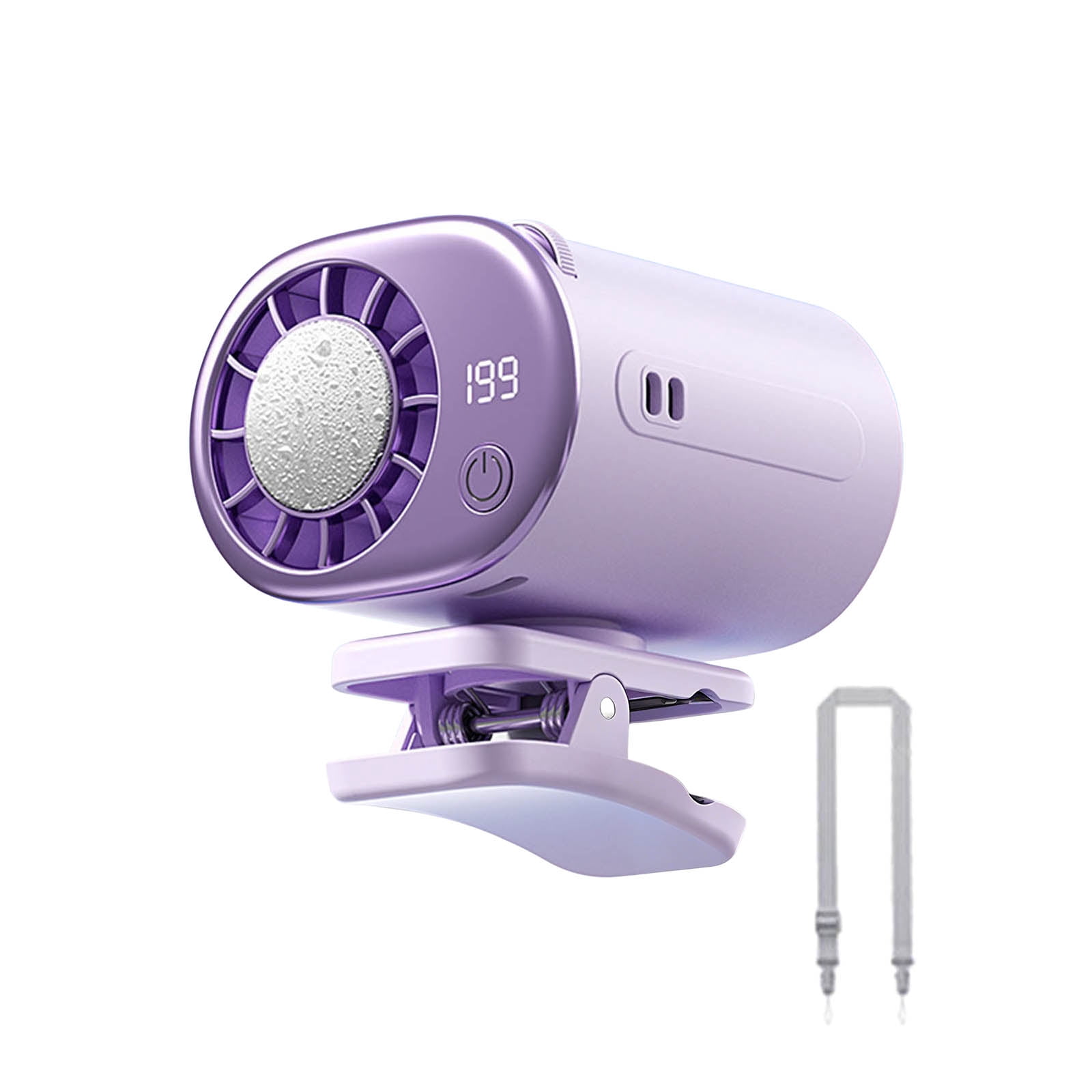 2026 Car Clip On Air Conditioner Fan LED Display 360 Rotation 199 Speeds Adjustable USB Rechargeable