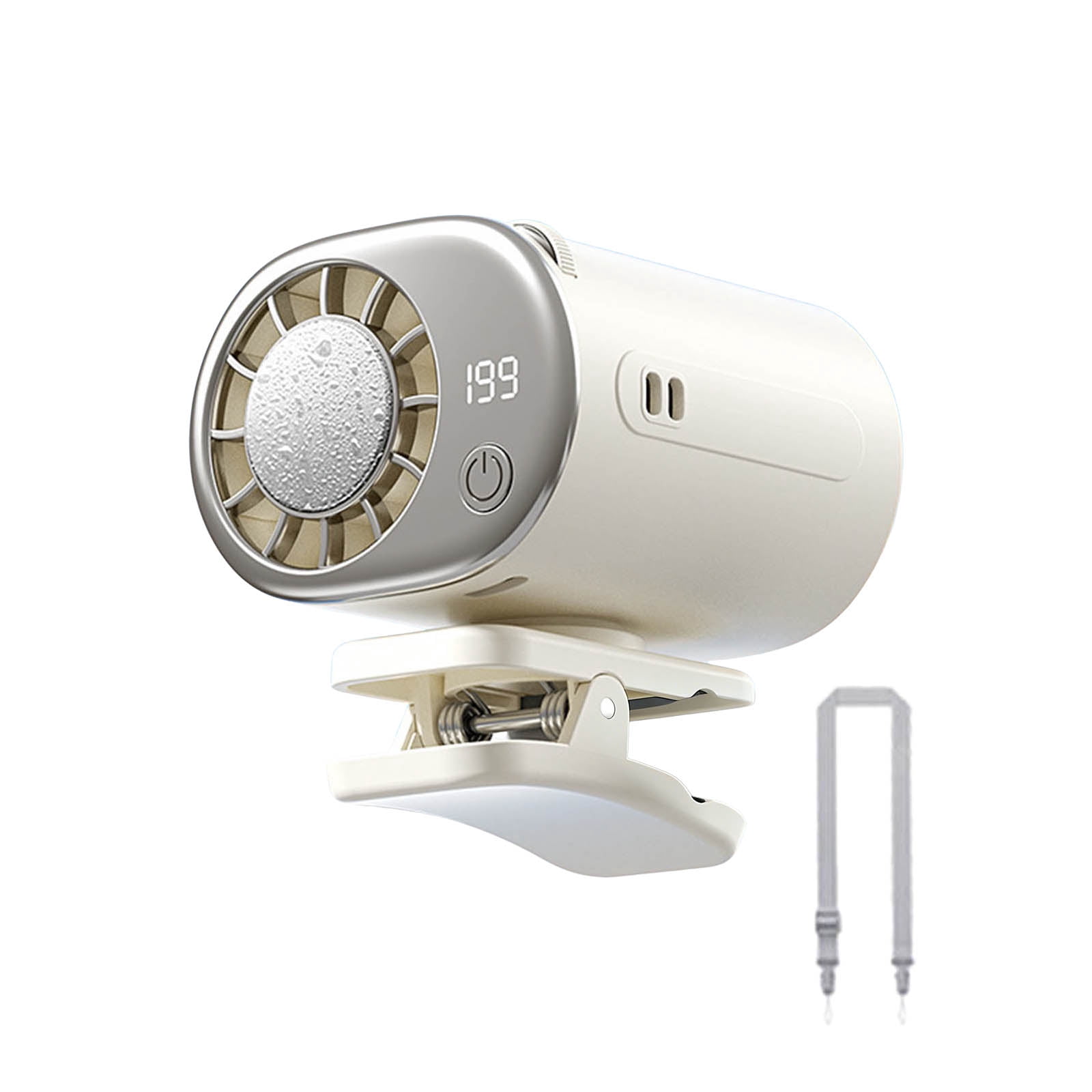 2026 Car Clip On Air Conditioner Fan LED Display 360 Rotation 199 Speeds Adjustable USB Rechargeable