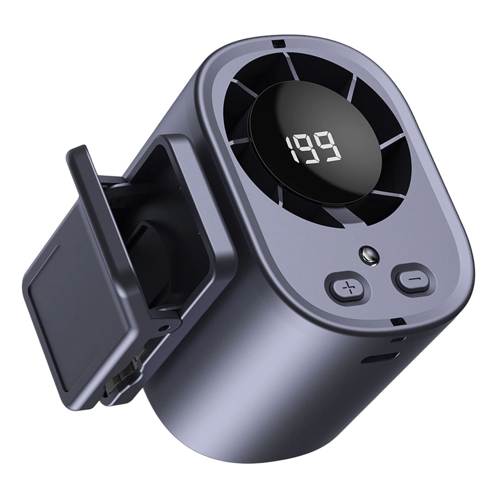 2026 Car Clip-On Air Conditioner Fan with LED Display, 360° Rotation, 100 Speeds, USB Rechargeable
