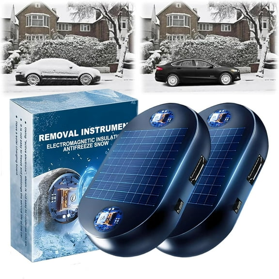 2026 Car Interference Antifreeze Instrument, Electromagnetic Snow Removal for Cars, Solar-Powered Anti-Freeze Device for Windshield Ice Melting