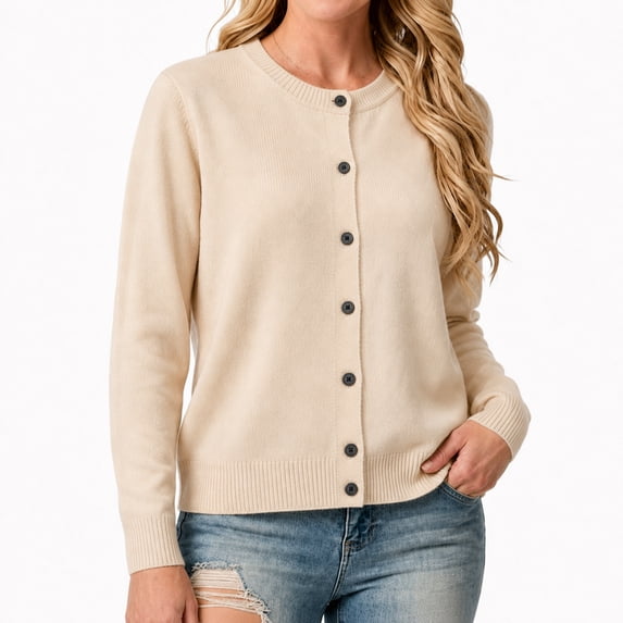 Cardigan Womens Button Up Sweaters Long Sleeve Solid Color Cardigan Jackets