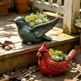 thumbnail image 1 of 2026 Cardinal Bird Succulent Planter, 7.8in Ceramic & Resin Cardinal Bird Succulent Planter with Drainage Hole, Cardinal Bird Hummingbird Themed Decorative Pot for Outdoor Plants B, 1 of 7