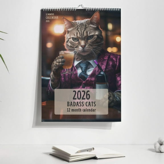 2026 Cat Lovers Calendar - Large 12-Month Funny Cats Wall Planner for Home & Office Decor