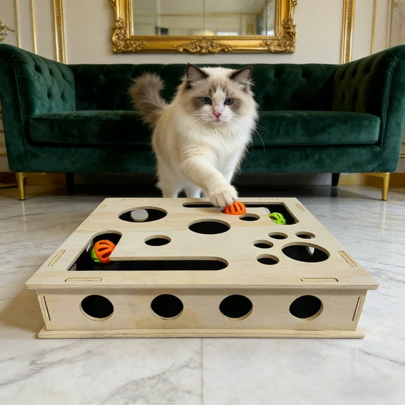 2026 Cat Nail File Box with Bell Ball & Sandpaper Inside,Gift for a Cats That Hates Having Its Nails Trimmed,Cat Scratch Puzzle Enrichment Box,Nail File Stress Free Alternative