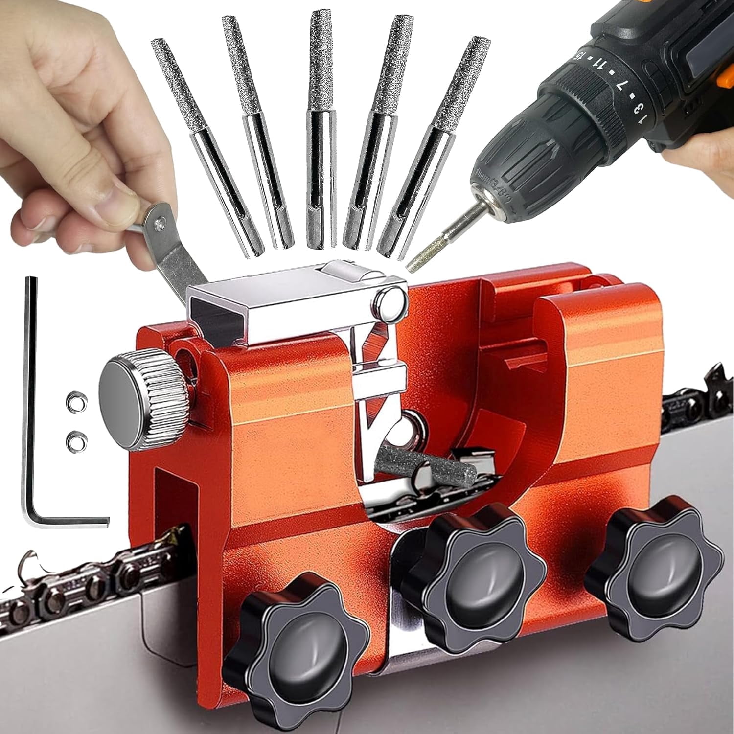 2026 Chainsaw Sharpener Tool,Chain Saw Sharpening Jig with 5Pcs ...