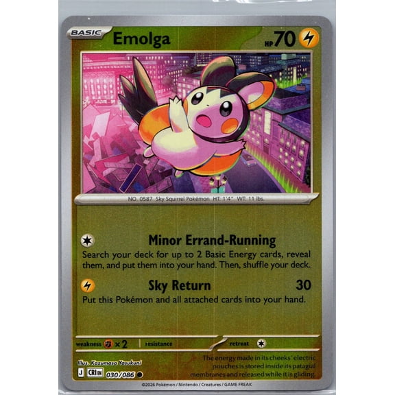 2026 Chaos Rising Emolga #30/86 English Pokemon Card