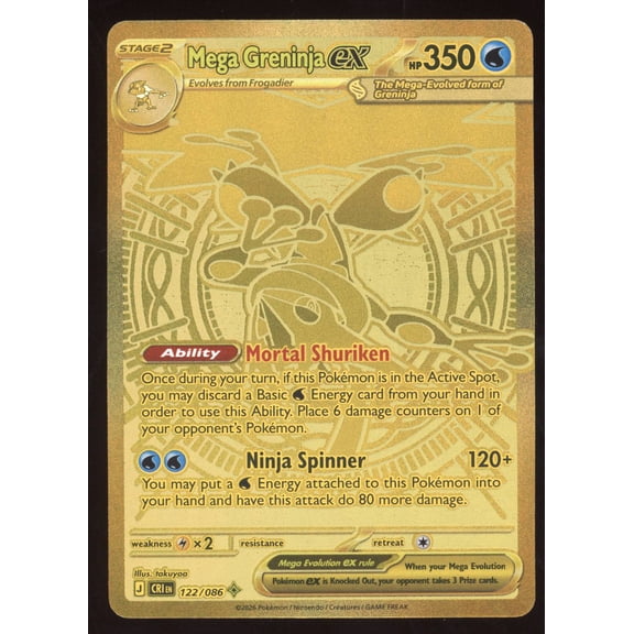 2026 Chaos Rising Mega Greninja ex Secret Rare #122/086 English Pokmon Card