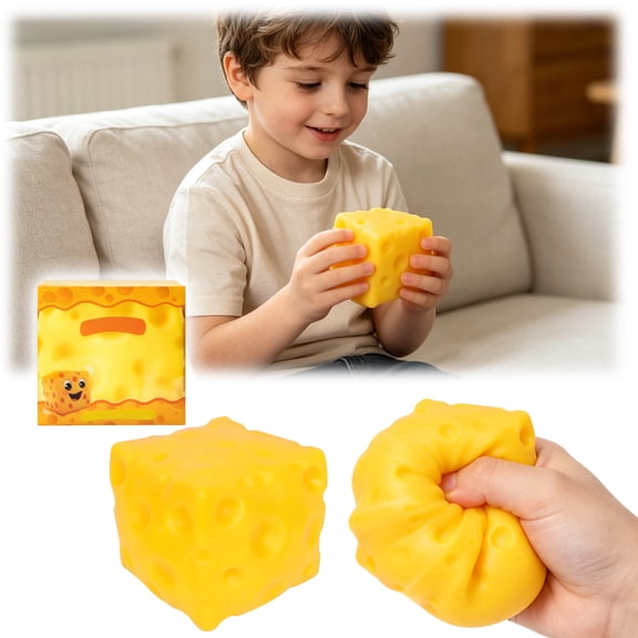 2026 Cheese Squishy Toys, Cheez Squishies Stress, 5-Inch (With Box)