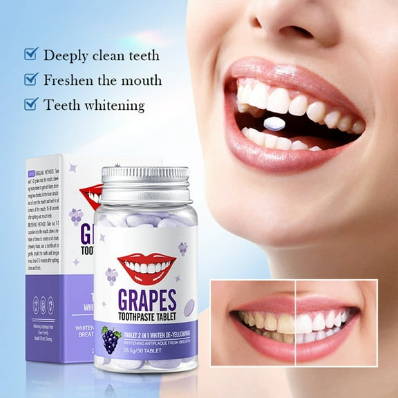 2026 Chewable Toothpaste Tablets Natural Paste Tabs Earth Friendly Jar NO-Fluoride Remineralizing Hydroxyapatite 30 Tablets
