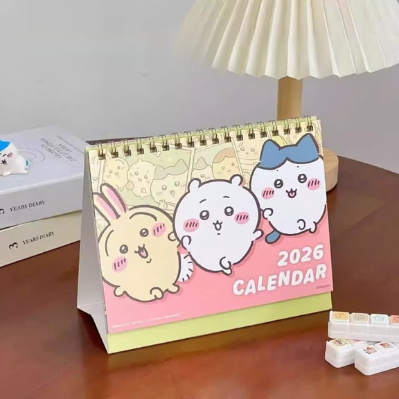 2026 Chiikawa Desktop Calendar Cartoon Hachiware Usagi Table Planner Office Home Desk Ornament Schedule Organizer New Year Gifts