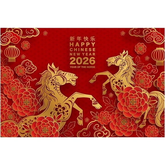 2026 Chinese New Year Backdrops Photoshoot Decor Year of The Horse Lunar Festival Photo Party Decor Backgrounds