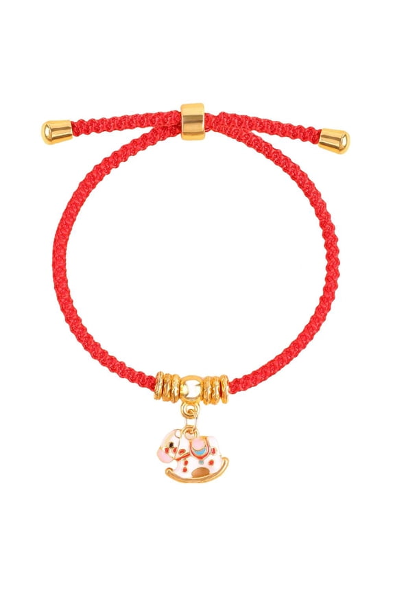 2026 Chinese New Year of Horse Rope Braided Bracelets, Golden Horse Charm Lucky Braided Rope Bracelet, Handwoven Adjustable 12 Animal Horses Charm Bracelet, Chinese Jewelry Gift