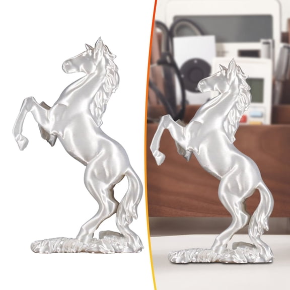 2026 Chinese New Year Horse Statue – Standing Zodiac Horse Figurine, Black/White Resin Feng Shui Ornament, Desktop Sculpture for Wealth & Good Luck, New Year Blessing Souvenir Decor