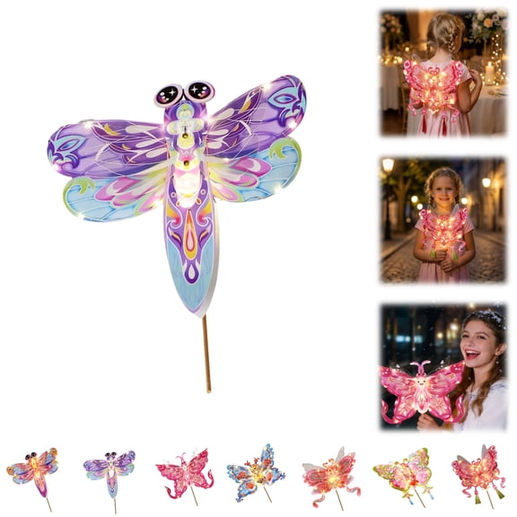2026 Chinese New Year Lampion Kits,Illuminated Butterfly Lantern with Carrying Stick and Backpack Straps, DIY Butterfly Flower Lamp Craft Handmade Butterflies Making for Chinese New Year