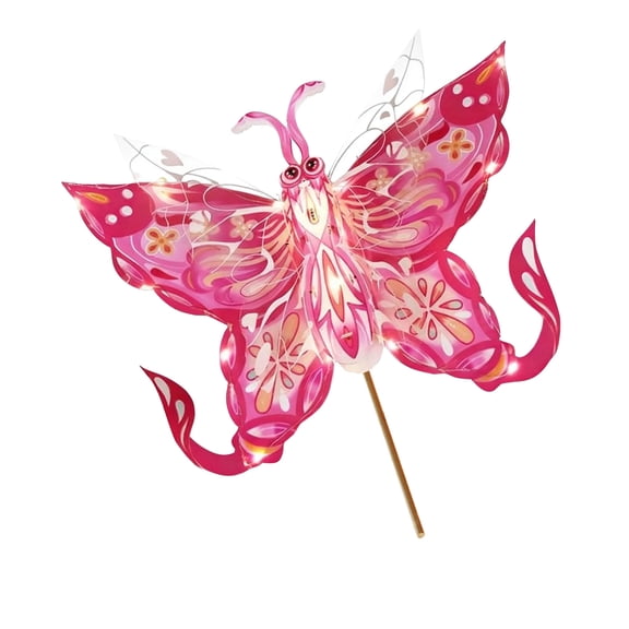 2026 Chinese New Year Lampion Kits Illuminated Butterfly Lantern with Carrying Stick and Backpack Straps for Searing DIY Butterfly Flower Lamp Craft Handmade Butterflies Making for Chinese New Year