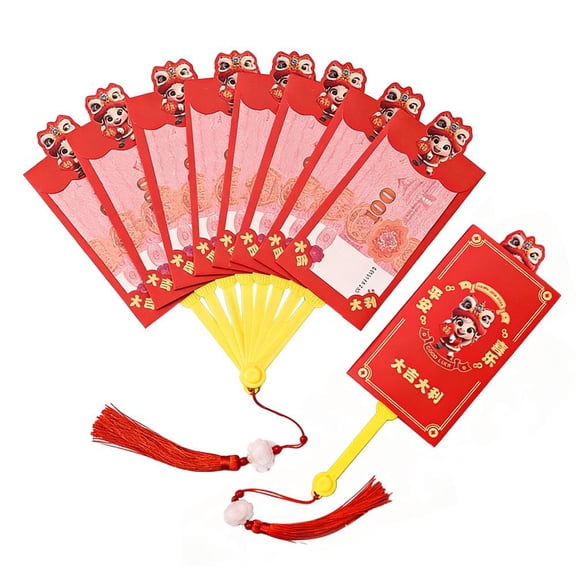 2026 Chinese New Year Red Envelope, Folding Fan Shape Hong Bao, Chinese Spring Festival Red Packets Funny Lucky Money Gift Envelopes Horse HongBao for Wedding Birthday