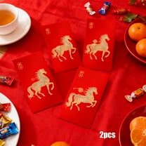 2026 Chinese New Year Red Envelopes 8 Pcs with Gold Accents Year of the Horse Hong Bao for Lunar New Year Spring Festival Envelopes, 6.69 x 3.54 Inches Traditional Red Paper for Family Friends