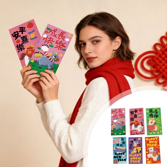 2026 Chinese New Year Red Envelopes Hongbao, Thickened Lucky Money Envelopes for Spring Festival, Lunar New Year Gifts, Wedding, Birthday, Holiday Cash Gifts, Festive Embossed Design Red Packets