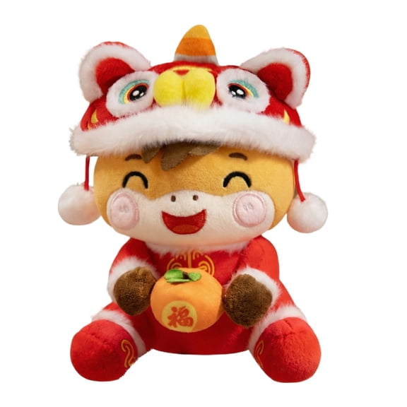 2026 Chinese New Year Red Lion Dance Horse Plush - Ideal for Home Decor Blessing,Souvenir Mascot for Car Ornaments Home Office Store Restaurant Tabletop Decors