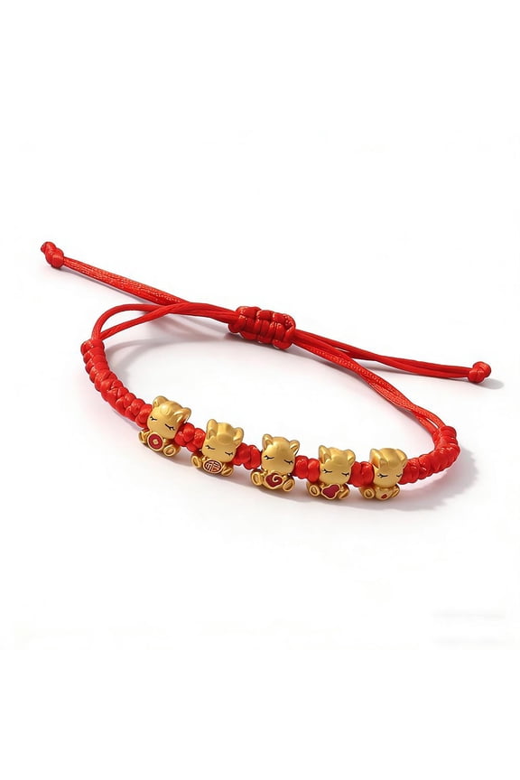 2026 Chinese New Year of Horse Rope Braided Bracelet with Horse Charm Chinese Feng Shui Lucky Amulet Jewelry for Women and Men as New Year Gifts