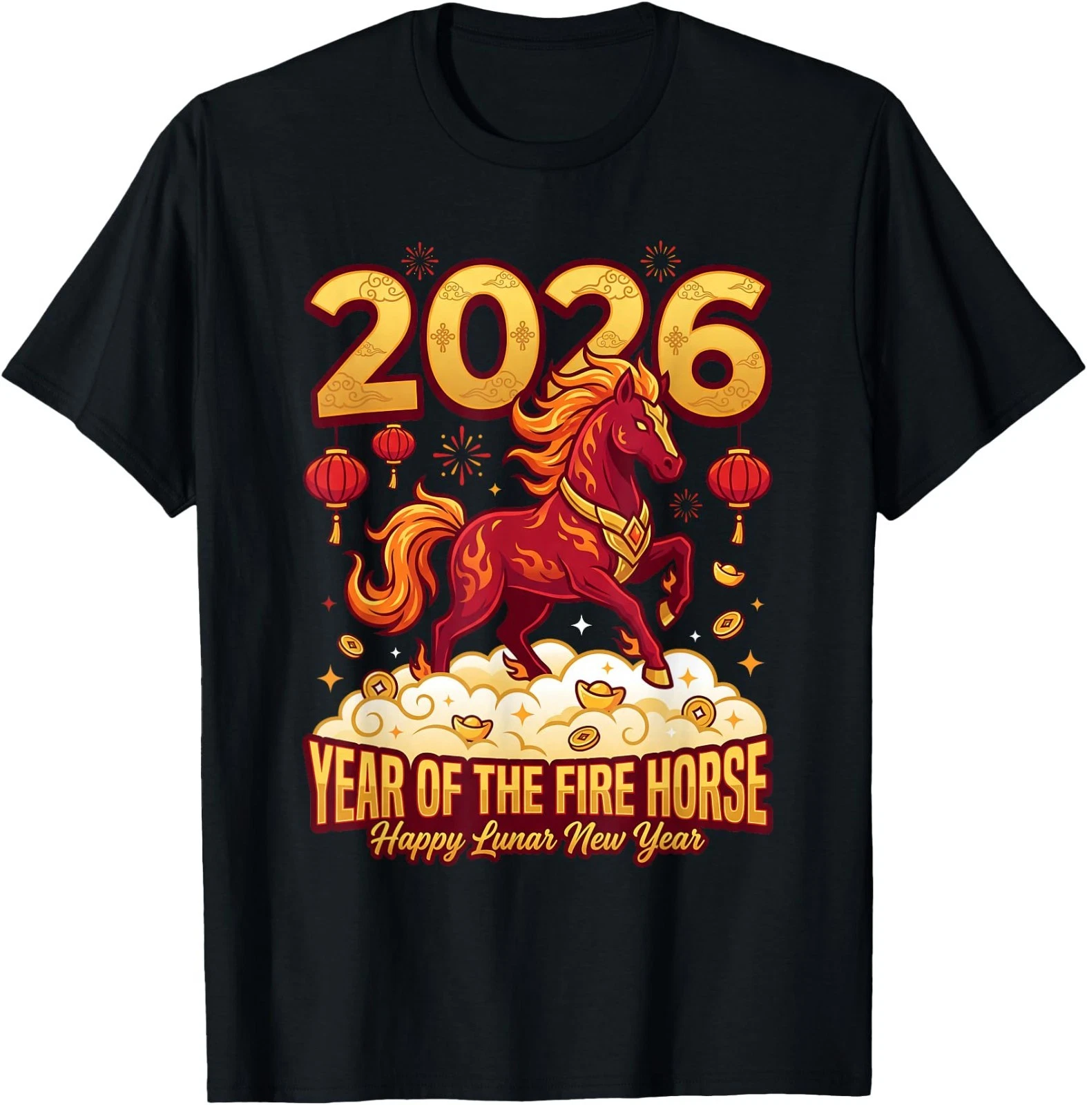 2026 Chinese New Year of The Fire Horse Lunar Zodiac Men Women T-Shirt ...