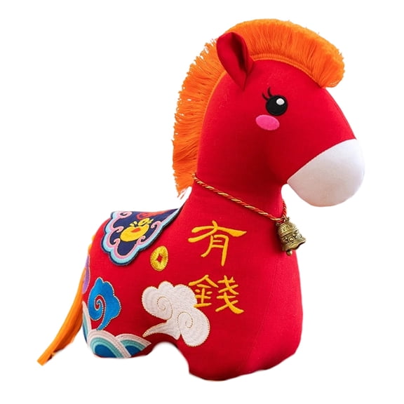 2026 Chinese Zodiac Horse Stuffed Animal, 6" Embroidered Horse Plush Toy, Pony Plush Toys, Lunar New Year Gifts, Valentine's Day Gifts Christmas Gifts Birthday Gifts Desk Organizer Decor