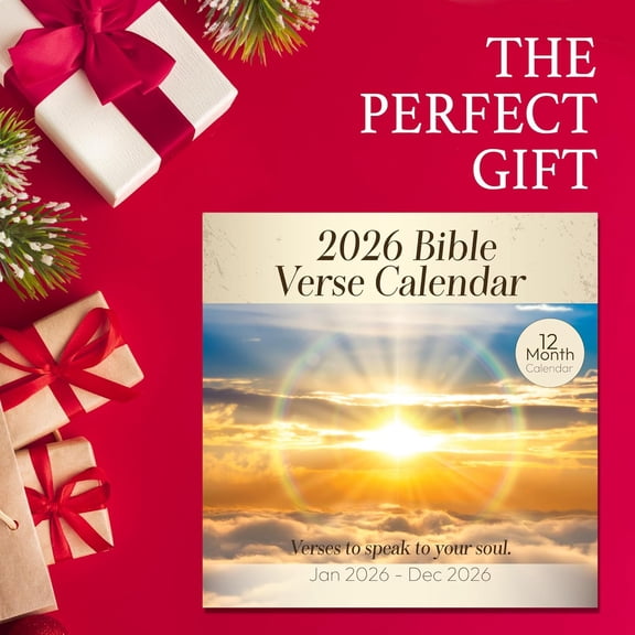 2026 Christian Wall Calendar - Bible Verse Calendar with Inspirational Scripture Quotes, Religious Calendar for Men & Women, Jesus Faith Home & Office Decor 12x12, Wall Calendar