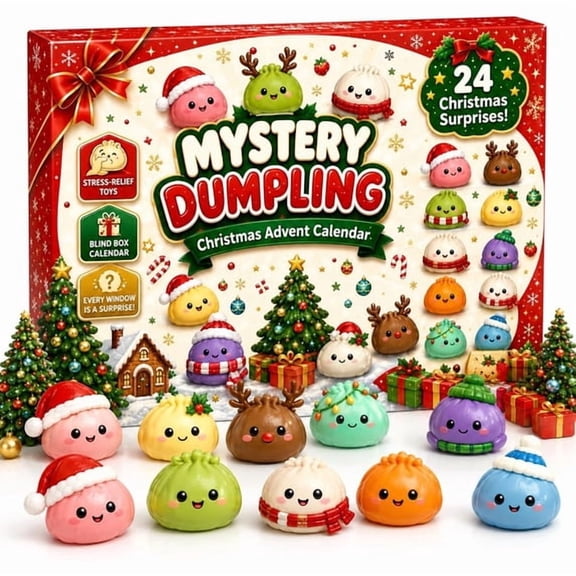 2026 Christmas Advent Calendar, 24Day Mystery Dumpling Blind Box, Christmas Countdown Gift , Holiday Surprise Stocking Stuffer Party Favor