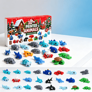 2026 Christmas Advent Calendar 24 Days 3D Printed Marine Animals Surprise Box Holiday Countdown Calendar for Sea Life Desk Decors