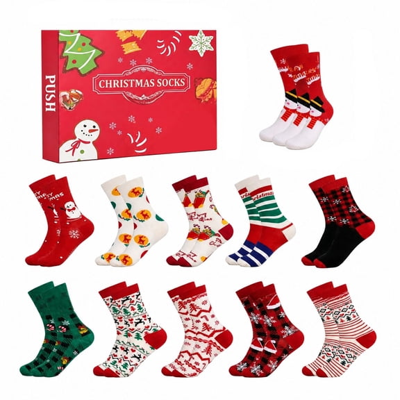 2026 Christmas Advent Calendar, 24 Days Christmas Warm Cotton Socks for Adults, Xmas Countdown Calendar with 24 High Top Socks, Xmas Accessories, Christmas Party Favor Gifts