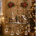 thumbnail image 1 of 2026 Christmas Blessing Stained Glass Crystal Suncatcher, Poinsettia Snowflake Bell Holiday Hanging Ornament for Home & Porch Display, 1 of 6