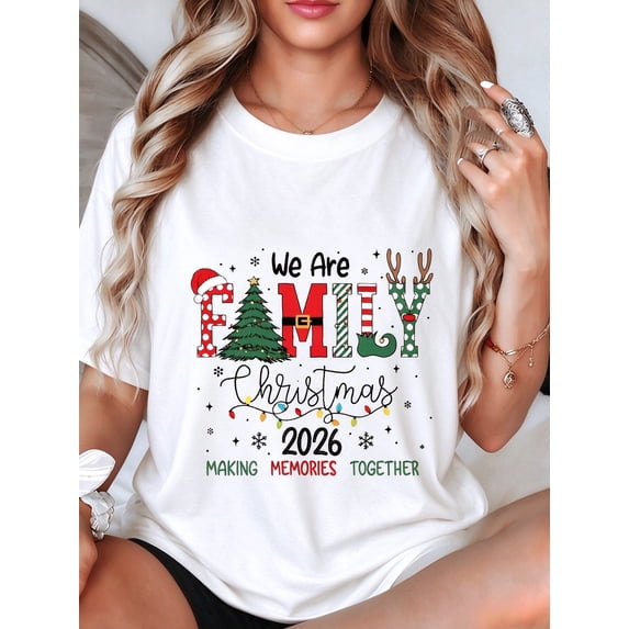 2026 Christmas Crew T-Shirt, We Are Family Christmas Shirt, Family Christmas Tee, Festive Holiday Crew Neck, Christmas Party