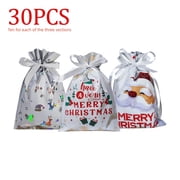 2026 Christmas Drawstring Gift Bags, Christmas Foil Gift Wrapping Sacks Pouches for Xmas, Upgrade Package Holiday Drawstring Gift Bags Party Favor Gift Wrapping Bags Bulk