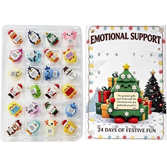 2026 Christmas Emotional support Countdown Calendar, 3D Inspirational Toy, 24 Days Countdown Calendar