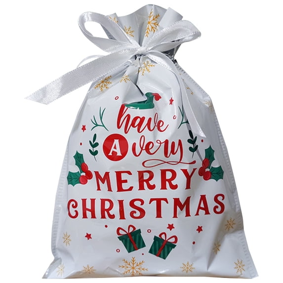 2026 Christmas Gift Bags, Festive Xmas Sacks for Presents, Holiday Candy Storage Bags, Decorative Wrapping Bags for Home Decor, Family Giving, Parties and Celebrations(Style C)