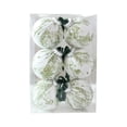 thumbnail image 1 of 2026 Christmas Home Party Decor 8CM Toile Print Fabric Wrapped Christmas Ornaments Balls 6PCS Vintage Chinoiserie Xmas Tree Hanging Decorations With Velvet Ribbon Celebration Party Supplies, 1 of 7