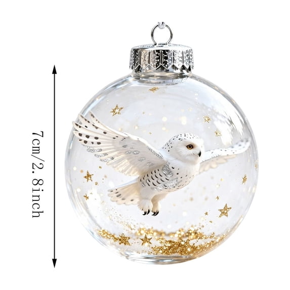 2026 Christmas Home Party Decoration Christmas Bird Ornaments Transparent Ball Hanging Decorations For Christmas Tree Christmas Celebration Party Supplies
