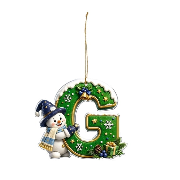 2026 Christmas Home Party Decoration A To Z 26 Letters Christmas Tree Hanging Ornament 2D Flat Acrylic Decorative Pendant With Festive Character For Joyful Holiday Embellishment