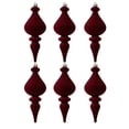thumbnail image 1 of 2026 Christmas Indoor Decoration Flocked Finial Christmas Tree Ornaments 6Pcs Vintage Hanging Spire Drop Baubles Assorted Shapes For Xmas Party Decor, 1 of 7