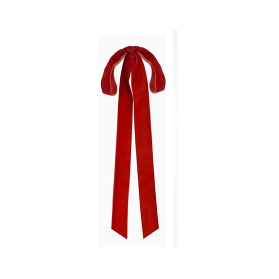 2026 Christmas Indoor Decoration Long Velvet Bow With Long Streamers Large Decorative Velvet Ribbon Bow For Christmas Tree Staircase Railing Wreath Home Holiday Decor