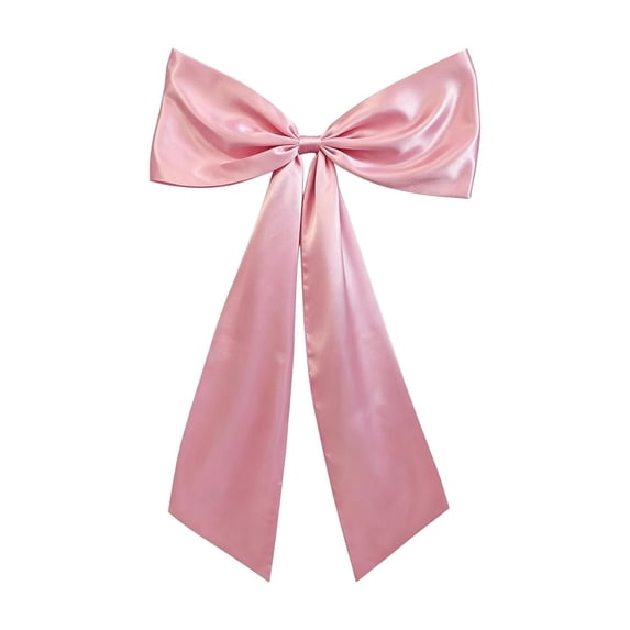 2026 Christmas Indoor Home Decor 106x66cm Long Cute Fabric Large Bow Decor With Hanging Ribbon Multi-Color Big Bow Ornament For Curtain Tieback Door Wreath Wall Birthday Party