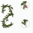 thumbnail image 1 of 2026 Christmas Indoor Home Decor 180cm Artificial Pines Garland With Red Berries Light Weight Christmas Greenerys Decor For Stair Railing Fireplace Mantel Holiday Ornament, 1 of 6
