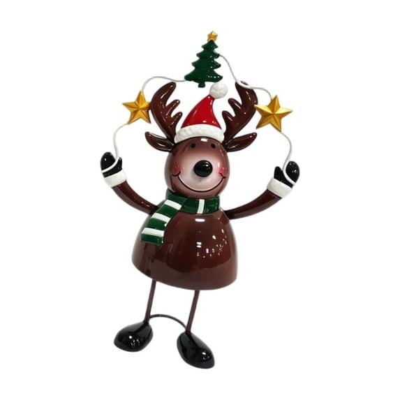2026 Christmas Indoor Home Decor 3 Style Christmas Standing Decor Figurines Santa Claus Snowman And Reindeer Table Ornament For Fireplace Mantel And Shelf