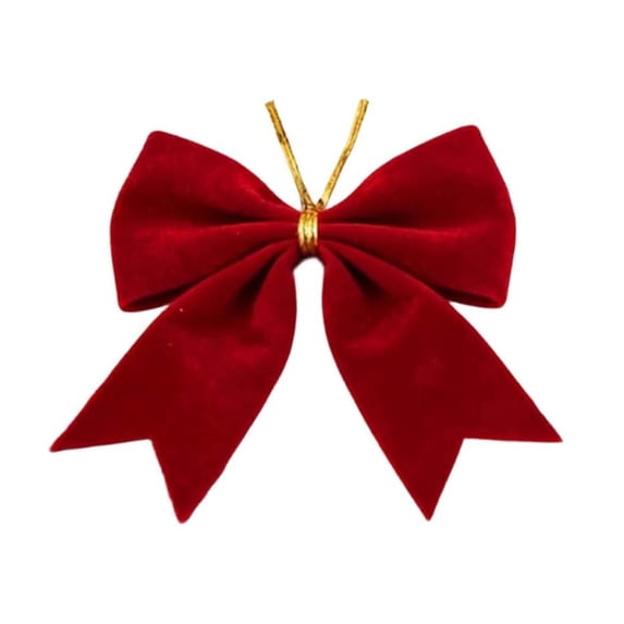 2026 Christmas Indoor Home Decor Christmas Fleece Fabric Wine Red Bow Decoration Holiday Decoration Christmas Tree Wreath Gift Box Accessories