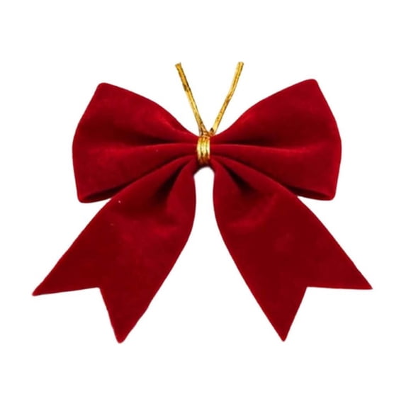 2026 Christmas Indoor Home Decor Christmas Fleece Fabric Wine Red Bow Decoration Holiday Decoration Christmas Tree Wreath Gift Box Accessories