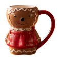 thumbnail image 1 of 2026 Christmas Indoor Home Decor Gingerbread Man Ceramic Mug Red Dress Cute Christmas Coffee Mug Holiday Hot Cocoa Water Cup Gift, 1 of 6